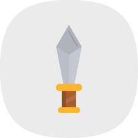 Dagger Flat Curve Icon vector