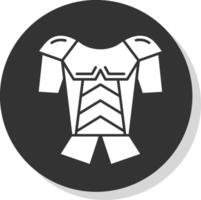 Armor Glyph Grey Circle Icon vector