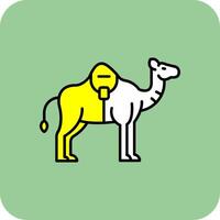 Camel Filled Yellow Icon vector