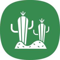 Cactus Glyph Curve Icon vector