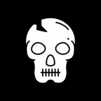 Skull Glyph Inverted Icon vector