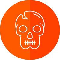 Skull Line Red Circle Icon vector