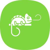 Chameleon Glyph Curve Icon vector