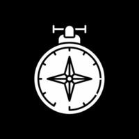 Compass Glyph Inverted Icon vector