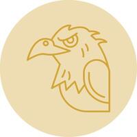 Eagle Line Yellow Circle Icon vector