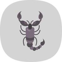 Scorpion Flat Curve Icon vector