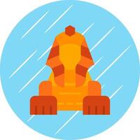 Sphinx Flat Blue Circle Icon vector