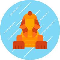 Sphinx Flat Blue Circle Icon vector