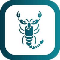 Scorpion Glyph Gradient Round Corner Icon vector