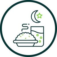 Iftar Line Circle Icon vector