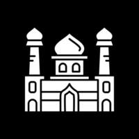 Mosque Glyph Inverted Icon vector