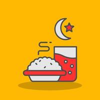 Iftar Filled Shadow Icon vector