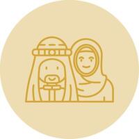 Muslim Line Yellow Circle Icon vector