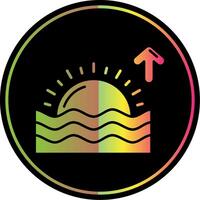 Sunrise Glyph Due Color Icon vector