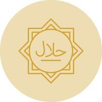 Halal Line Yellow Circle Icon vector
