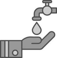 Wudu Line Filled Greyscale Icon vector