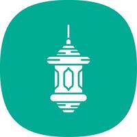 Lantern Glyph Curve Icon vector