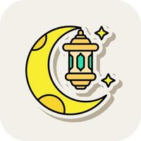 Ramadan Line Filled White Shadow Icon vector