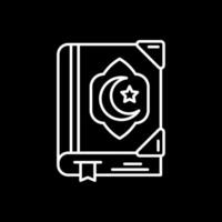 Quran Line Inverted Icon vector