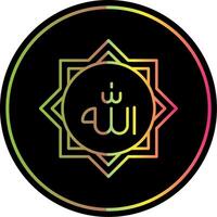 Allah Line Gradient Due Color Icon vector