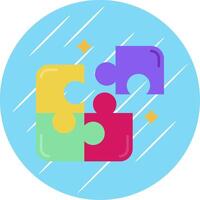 Puzzle Flat Blue Circle Icon vector