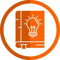 Knowledge Glyph Orange Circle Icon vector