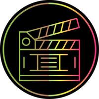 Clapperboard Line Gradient Due Color Icon vector