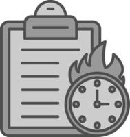 Deadline Line Filled Greyscale Icon vector
