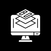 Layer Glyph Inverted Icon vector