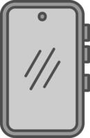 Smartphone Line Filled Greyscale Icon vector