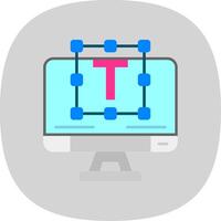 Typography Flat Curve Icon vector