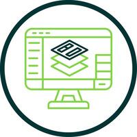 Layers Line Circle Icon vector