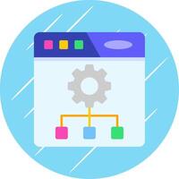 Setting Flat Blue Circle Icon vector