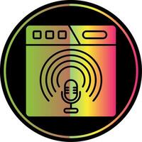 podcast glifo debido color icono vector