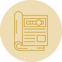 Magazine Line Yellow Circle Icon vector