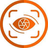 Focus Glyph Orange Circle Icon vector