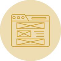 Layout Line Yellow Circle Icon vector