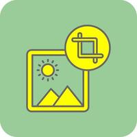 Crop Filled Yellow Icon vector