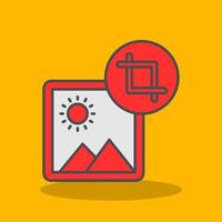 Crop Filled Shadow Icon vector