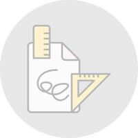 Drafts Line Filled Light Circle Icon vector