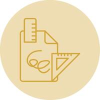 Drafts Line Yellow Circle Icon vector