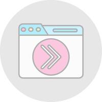 Next Line Filled Light Circle Icon vector