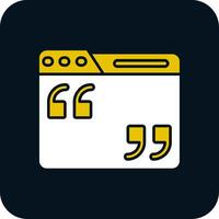 Quote Glyph Two Color Icon vector