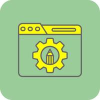 Settings Filled Yellow Icon vector