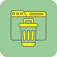 Bin Filled Yellow Icon vector