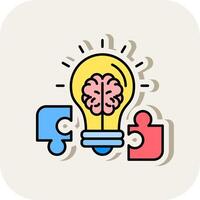 Idea Line Filled White Shadow Icon vector
