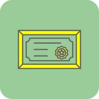 Certificate Filled Yellow Icon vector