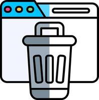 Bin Filled Half Cut Icon vector