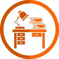 Workspace Glyph Orange Circle Icon vector