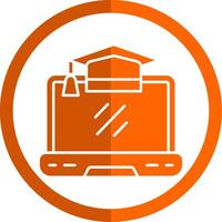 University Glyph Orange Circle Icon vector